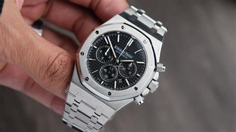 audemars piguet royal oak working chronograph with black dial-rubber strap|Audemars Piguet royal oak chronograph price.